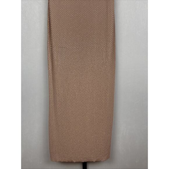 NEW Meshki Waverly Strapless Diamante Midi Dress Size Medium Nude Party Sparkles - Picture 5 of 14